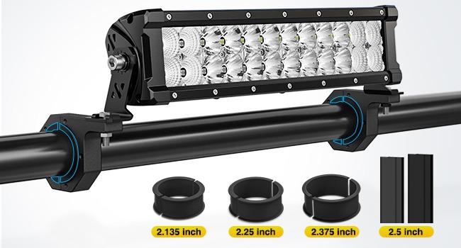 Nilight 2PCS Roll Bar Clamps Mounting Brackets LED Light Mount Clamps Tube Light Mounts Fit on 2.135" 2.25" 2.375" 2.5” Bull Bars Roof Racks Roll Cages for ATV UTV Truck