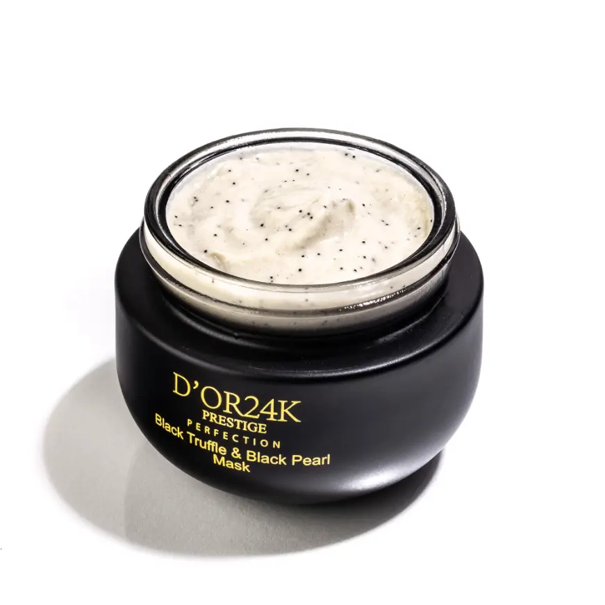 D'OR 24K Black Truffle Black Pearls Facial Mask - Hydrating Serum Mask with Cleansing, Revitalizing, Skin Nourishing Benefits for Sensitive-Looking Skin