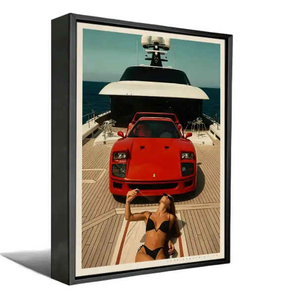 Ferrari F40 Vintage Classic Car Poster, Plain Printed Paper Wall Art, Home Decor for Bedroom, Perfect Gift for Car Enthusiasts, Bedroom Decor