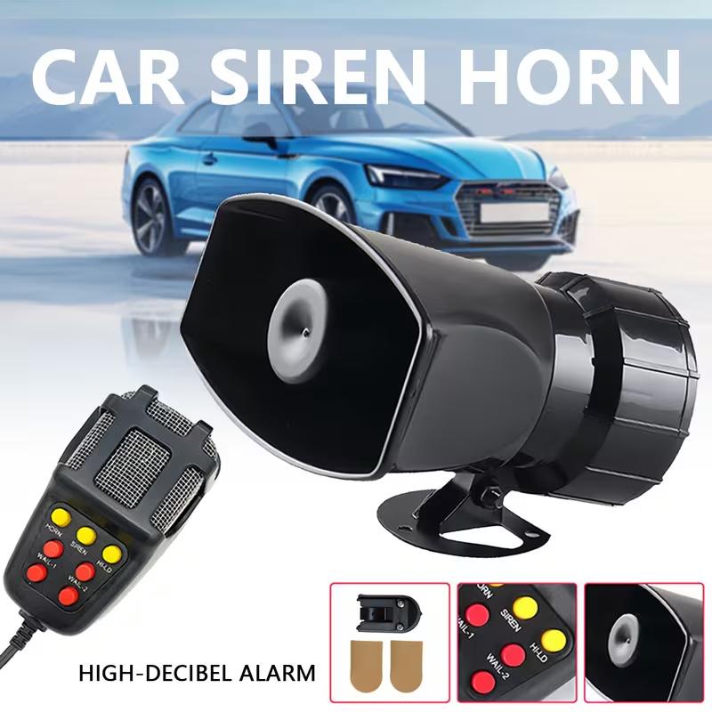 12V 135db Boat Motorcycle Car Horn Seven-tone Loudspeaker Car-mounted Speaker,Cigarette lighter connection Horn Loudspeaker Alarm Horn, Car Electric Vehicle Alarm Horn Patrol Motorcycle Electric Bike.
