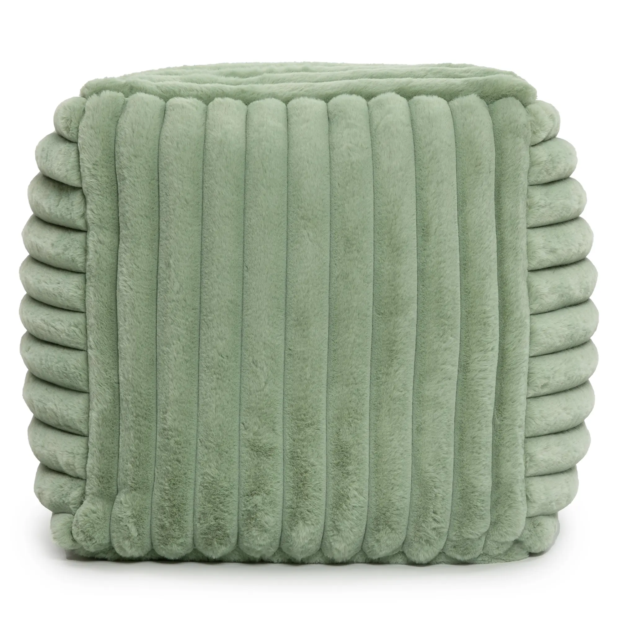 Gouchee Home Cube Raya Pouf - Plush Faux Fur 16" Cube Design with Zipper Closure for Customizable Firmness & Comfort