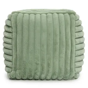 Gouchee Home Cube Raya Pouf - Plush Faux Fur 16" Cube Design with Zipper Closure for Customizable Firmness & Comfort