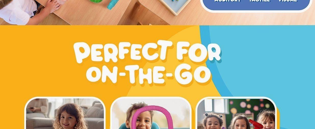 BUNMO Pop Tubes - Sensory Toys - Fidget Toys - Imaginative Play & Stimulating Creative Learning - Hours of Fun for Kids - Tons of Ways to Play - Non-Mouthable Toy 3+ - 4 Pack Large