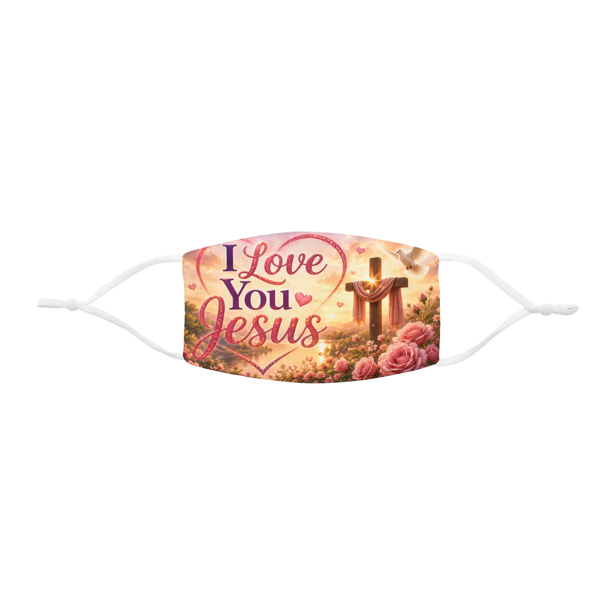 I love you Jesus Snug-Fit Polyester Face Mask