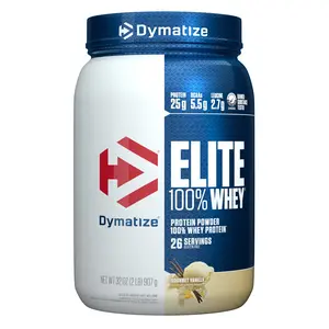 Elite 100% Whey Protein Powder, Gourmet Vanilla, 2 lb