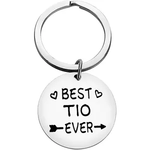 Uncle Keychain Gifts TIO Gift for Promoted to Uncle Appreciation Keyring Gifts for Best Friend Men Thank You Gift for Uncle Birthday Gift from Nieces Nephews Father’s Day Christmas Key Chain