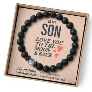 THEMEROL Christmas Stocking Stuffers Protection Love Son Gifts Teens Boys Gift Ideas Strength Teenage Him Men Bracelets Beade Black Friday Cyber Monday Holiday Giftd Son 14 16 18 Year Old Birthday Cool Unique Valentines Easter Basket Graduation