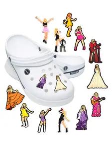 Cartoon Singer Themed Shoe Decoration Charms, Cute PVC Shoe Accessories for Women's Clogs, Fashionable Shoes Decorations for Clogs, Croc Charm Set