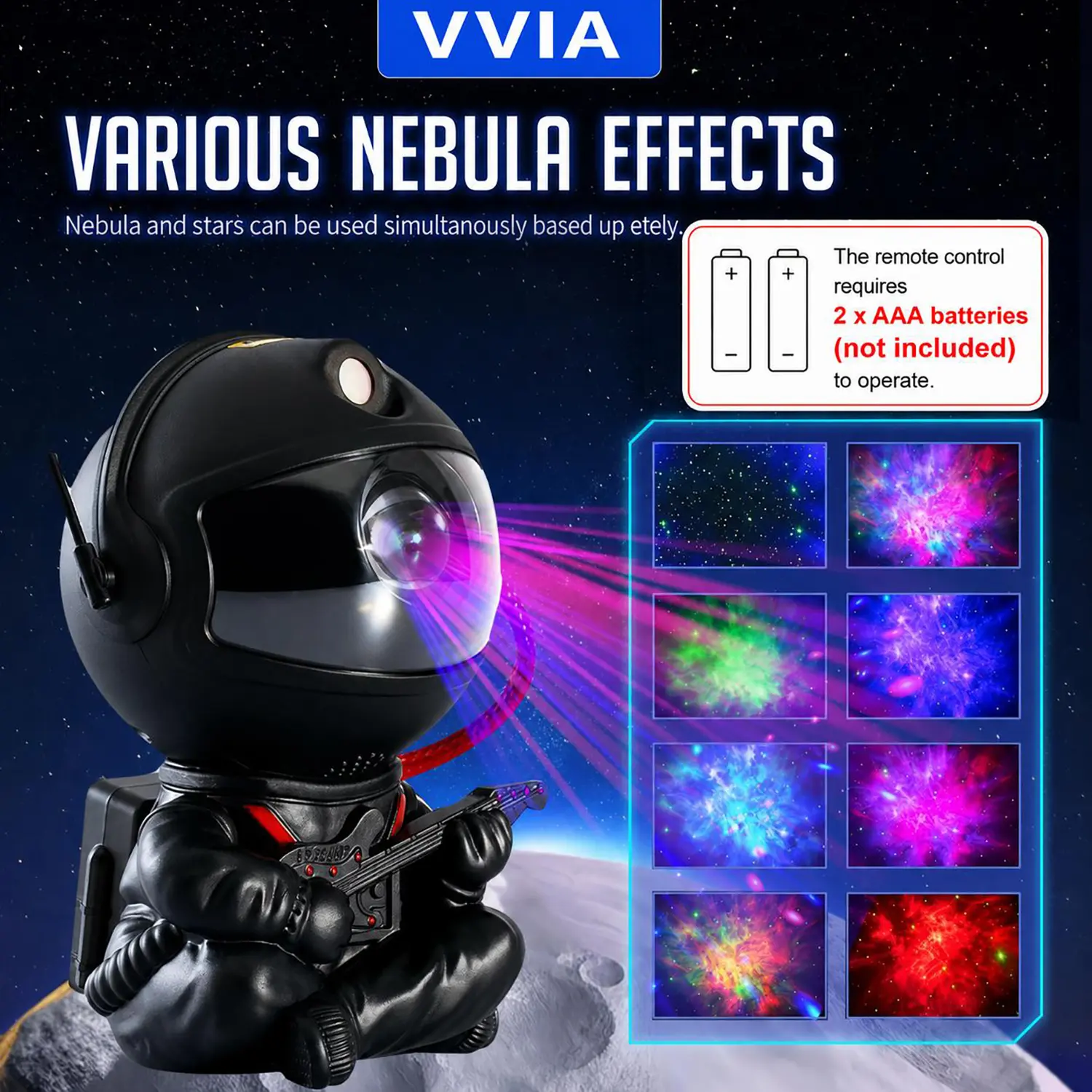 Astronaut Galaxy Projector with Nebula Effects Star Projector Galaxy Night Light for Kids Room Decor Various Nebula Effects Using with USB connection