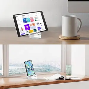 Bathroom Personalized Engraved 3D Crystal Stand for Gifts with Sound Amplification, Bathroom and Bedside, Living Room Phone Cellphone