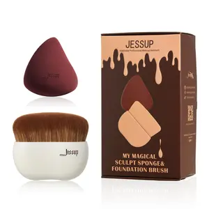 Jessup Flawless Cosmetic Makeup Tools Set T882 Full Coverage Foundation Brush & Sculpt Sponge for Liquid & Cream Application Products TikTokShopBlackFriday