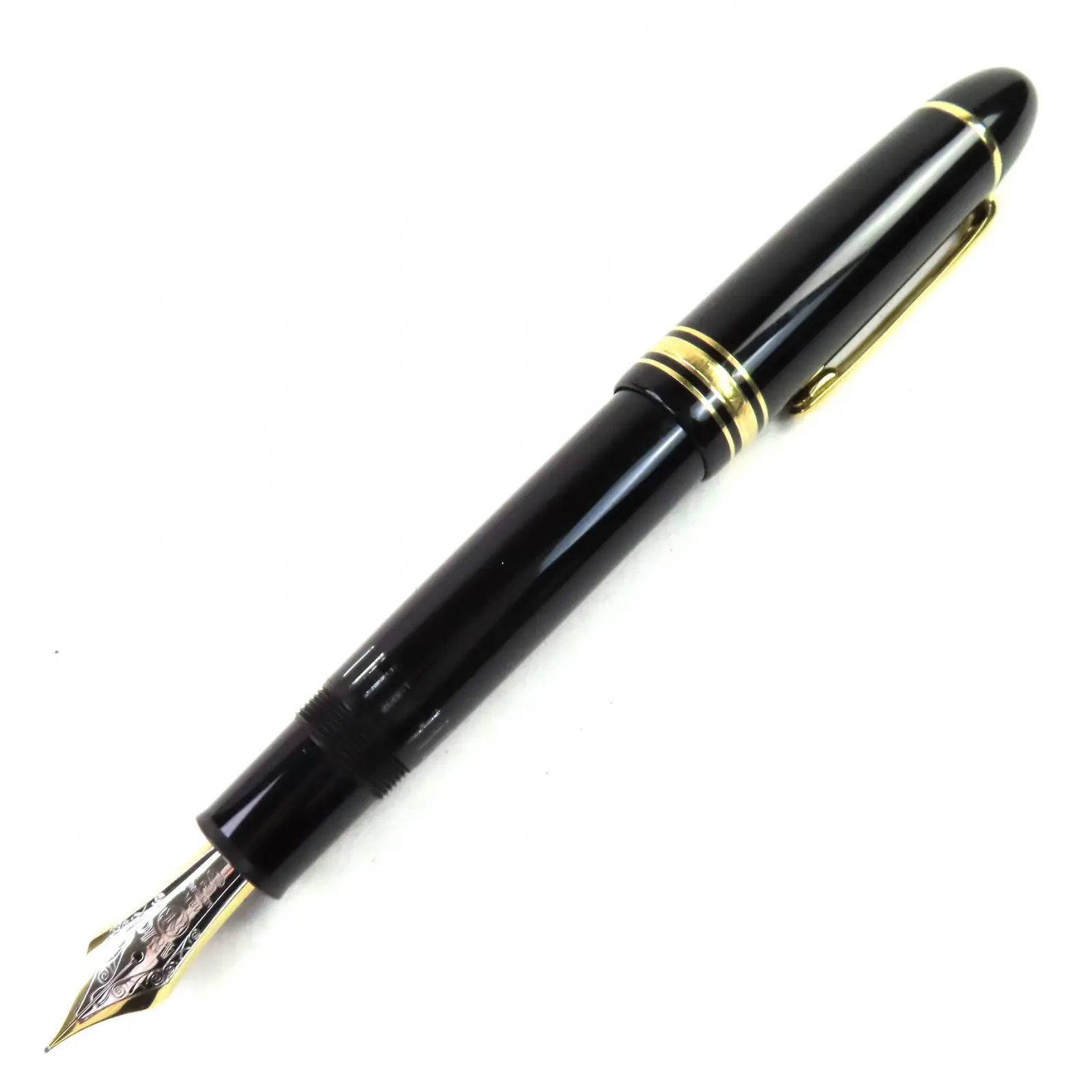 Pre-owned Montblanc 18K Yellow Gold (Au750) Small Leather Goods Meisterstück Au750 Fountain Pen