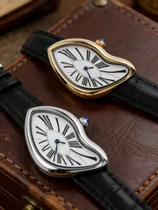 Creative Irregular Shape Watch, Elegant Quartz Watch, Vintage Y2K Design with Quartz Movement, Alloy Case and Mineral Glass, Unique Fashion Accessory, Quartz Wristwatch