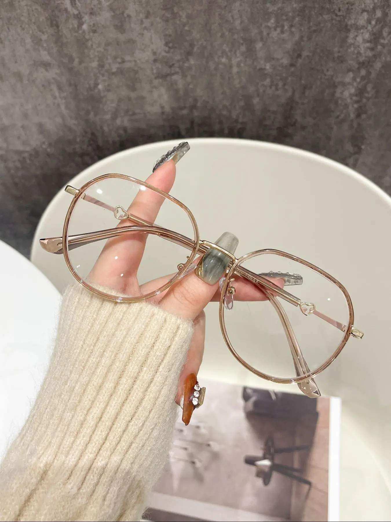 Fashion Metal TR Frame Eyeglasses, Trendy Frames, Casual Eyeglasses for Women & Men, Fashion Eyeglasses for Work, Daily Clothing Decor, Perfect for Student Daily Use, Casual Stylish Glasses, Eyewear