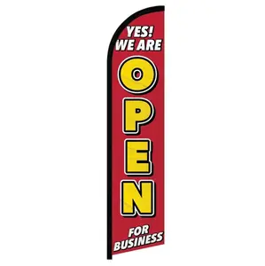 Windless Banner Flag with Windless Pole and Curved Sleeve, Large-Size Advertising Flag for Home & Festive Party Backdrop Displays