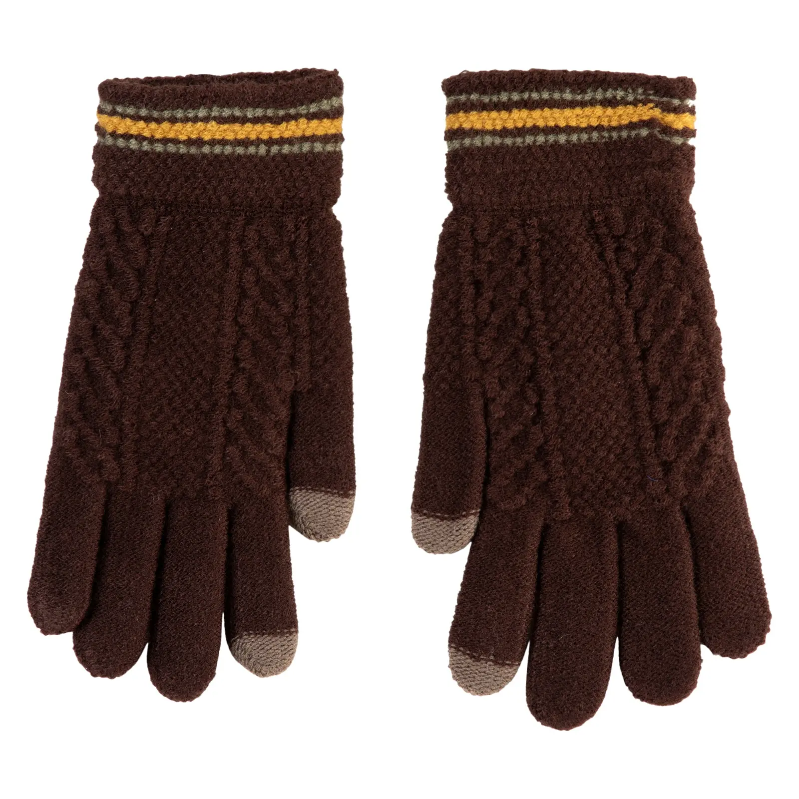 Women's Fuzzy Cable Knit Texting Gloves