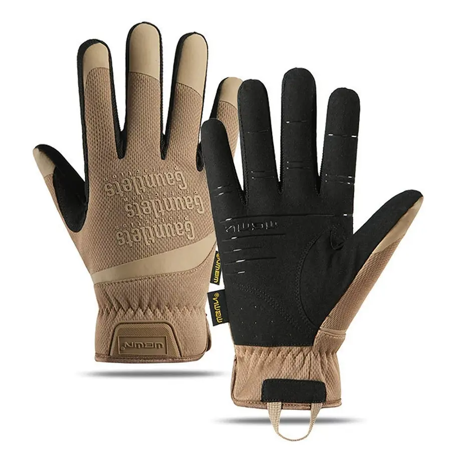 Desert Tan Full Finger Tactical Gloves, Breathable All-Season Touchscreen for Hunting, Shooting & Cycling, Multi Purpose Glove