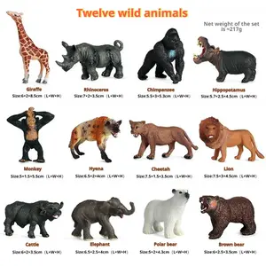 Mini Animal Figures Toys, Realistic Wild Zoo Animal Figurines, Plastic Poultry Animal Figurines, Polar Animal Figurines, Unicorn Figurines For Kids Toddlers,12Pcs Safari Toys Gifts For Boys And Girls