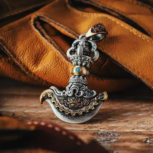 Vajra Axe Blade Pendant, Tibetan Jewelry, Gift for Boyfriend, Unisex Amulet Pendant, COPPERTIST.WU