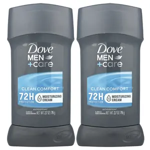 Dove Men+Care, Antiperspirant Deodorant, Clean Comfort , 2 Pack, 2.7 oz (76 g) Each