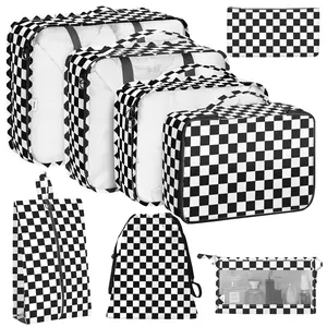 8 Set Packing Cubes for Suitcases, Packing Cube with Shoe, Cosmetics, Clothing, and Accessories Bags Packing Cubes for Travel Luggage Organizer Women Men，Great Back-to-School Travel Accessory, Travel Organization Pouch, Travel Essentials