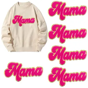 Iron on letters for clothing MAMA Patches- only Pink color