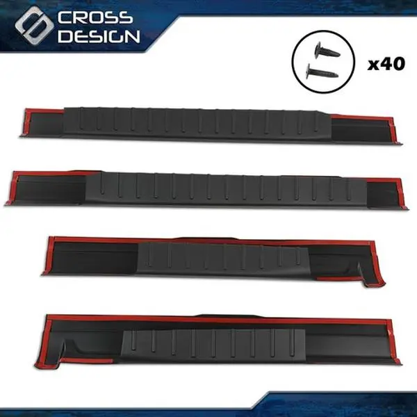 CROSSDESIGN Brand New High Quality Chrome Trim Rocker Panel Protector Guards - Set of 4 Tough Use Replacement Parts for 09-14 Ford F-150 Crew Cab Pickup (Chrome Trim & Accessories), Vehicle, Set Of Four