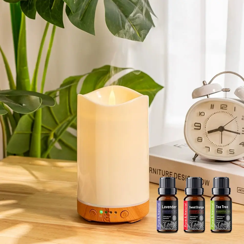 Aromatherapy Humidifier with Timer & Color Changing Lights, Includes 3 Essential Oils