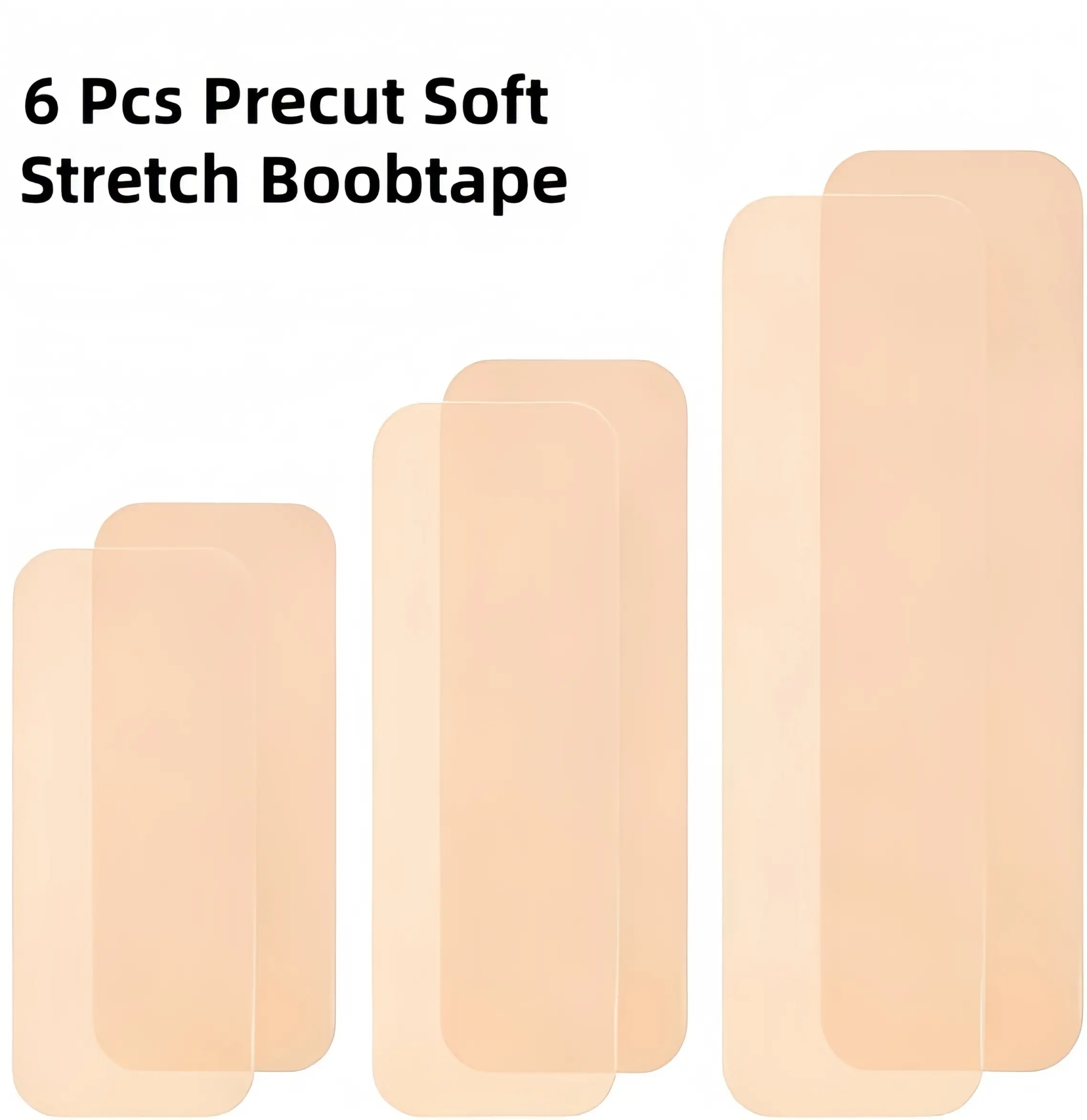 Aerelle Breast Lift Silicone Boob Tape - 6 Pcs Precut Soft Stretch Boobtape for Large Breast, Body Tape for A-G Cup,The Easy-to-Use, Better-for-You Boob Tape push bra