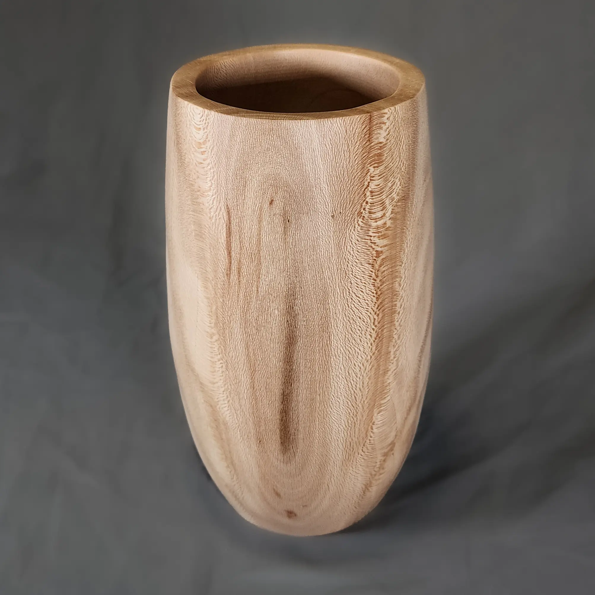 Hand Turned Sycamore Vase #V121 - Unique Handcrafted Design with Natural Wood Grain
