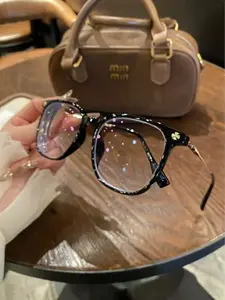 Unisex Eyeglass Frames, Protective Computer Gaming Screen Light, Lightweight Frame, Large Size, No Prescription, Suitable for Small Faces