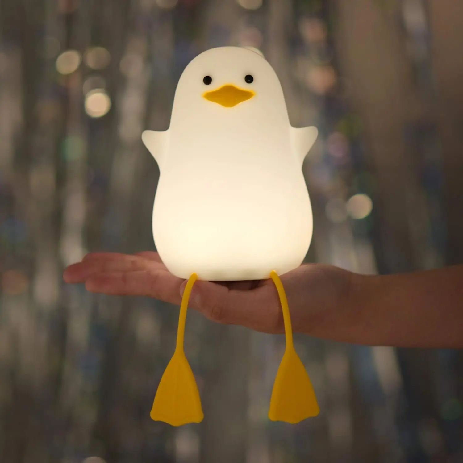 Cute Duck Silicone Night Light, Kawaii LED Bedside Lamp, Touch Control Kids Night Light, Nursery Room Decor, Birthday & Christmas Gift for Girls, Teens & Children
