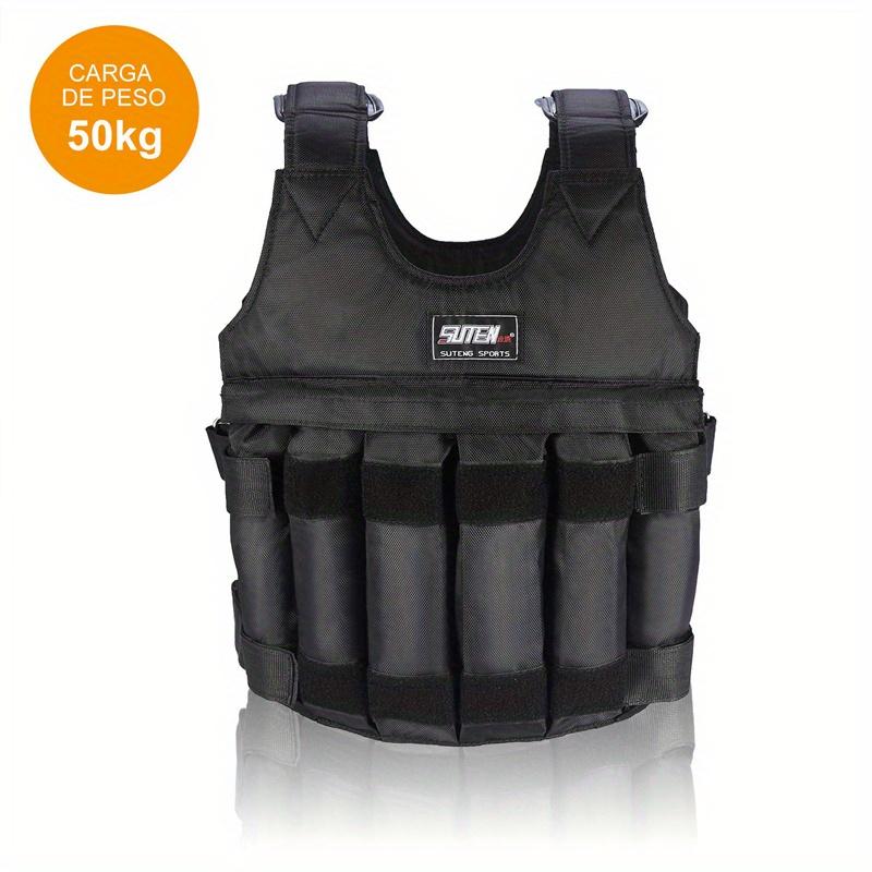 Weighted Vest, Max Loading 110lbs, Adjustable Weight Vest, Fitness Exercise Vest Strength Training Vests Boxing Jacket Workout Equipment for Men Women Sport Running Jogging Workout (with 12 Empty Sandbags, Without Steel Plate Or Sand)