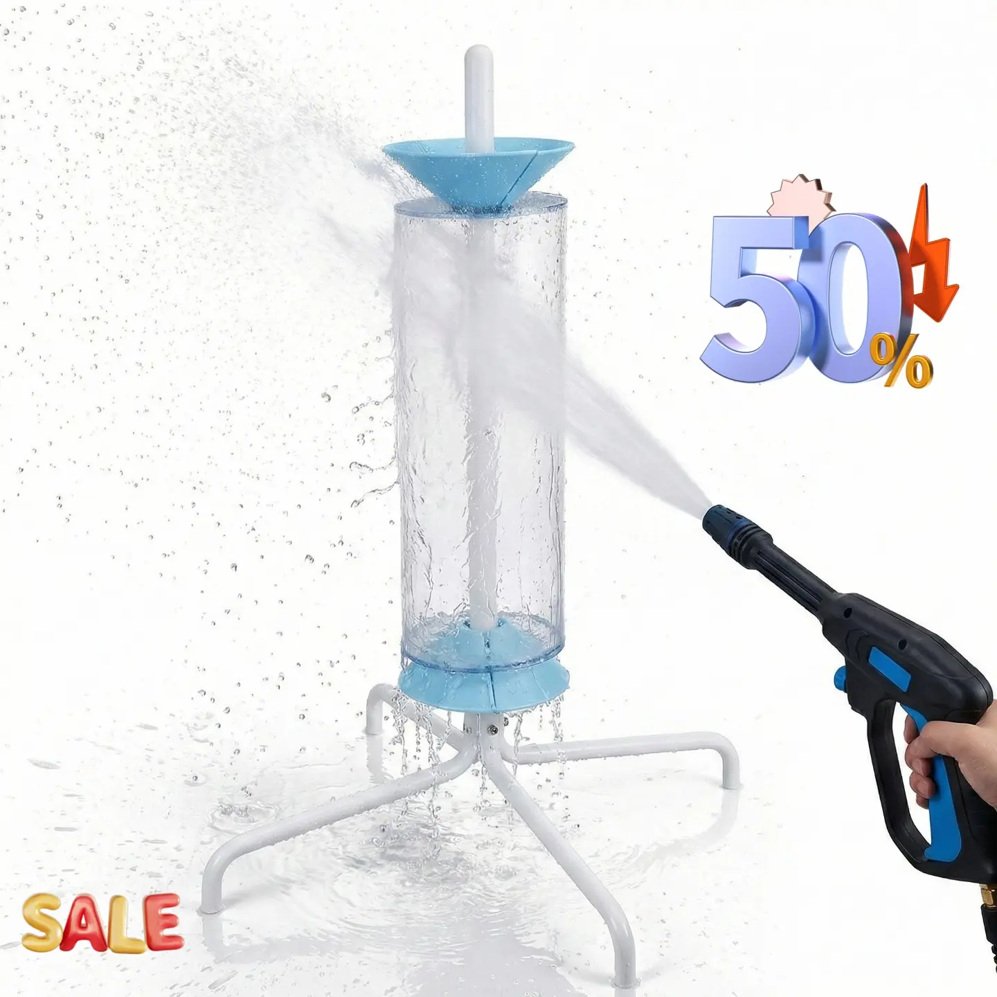 Pool Filter Cleaning Stand - Pool Cleaning Equipment with Easy Setup, Fast Clean, Reduces Time From 20 Min to 5 Min, Saves Effort, Camping Essentials, Simple