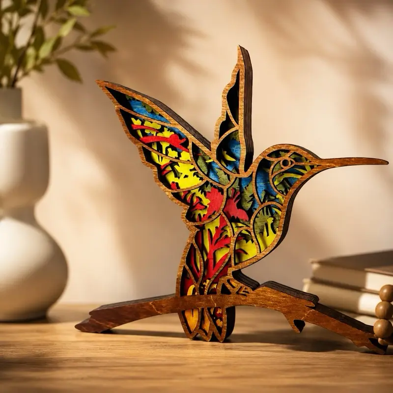 Wooden hummingbird handcrafted
