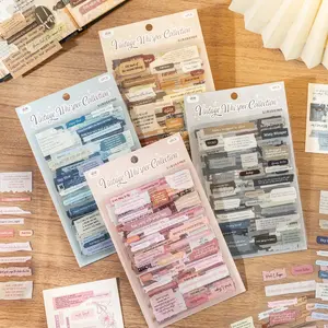 Vintage Style Sticker Pack, 4 Bags (4 Styles X 6 Sheets/bag), Multi-Scene Decorative Stickers for Journals and Water Bottles, Scrapbook Materials