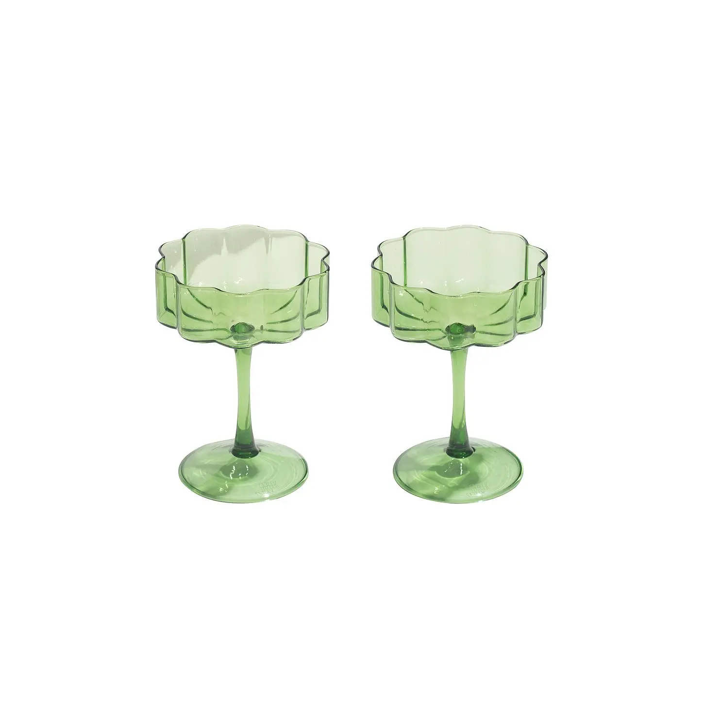 Fazeek Wave Coupe Glasses Set of 2 in Green