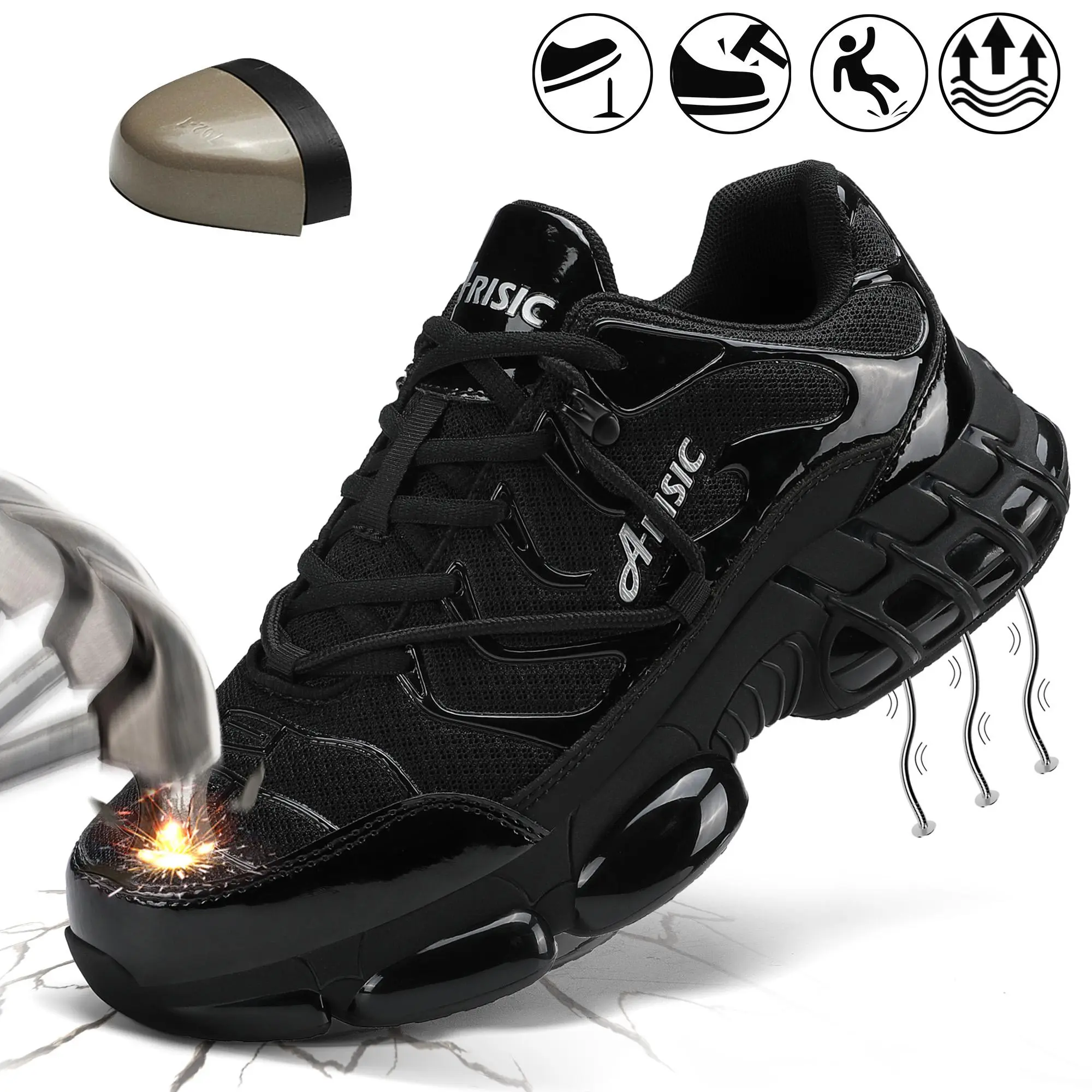 Steel Toe Shoes for Men Indestructible Work Shoes Lightweight Steel Toe Sneakers Women Comfortable Safety Shoes Puncture Proof Work Shoes