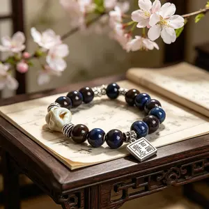 Jingdezhen Glazed Ceramic Bead Good Luck Bracelet Infused with classic oriental charm, this handmade ceramic bead bracelet is crafted with premium Jingdezhen glazed pottery.