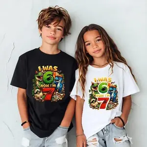 Dinosaur 7th Birthday Shirt, Funny Boys T-Rex Tee # Boys Shirts # Girls Shirts # Back to School Gifts