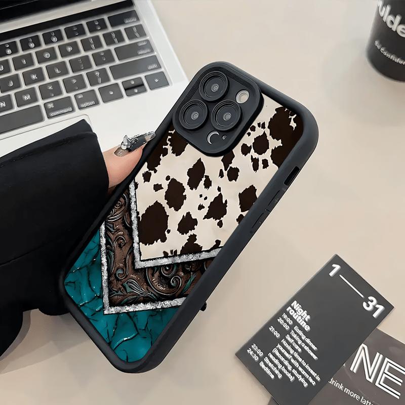 Case for iPhone 16 Pro Max 15 Plus 14 13 12 11 XS XR Stylish Western Culture Cowboy Totem Pattern Anti-Scratch Shockproof Soft Silicone Protective Cover iphone  15  pro  max  case