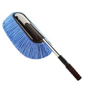 Car Cleaning Brush, Wet and Dry Dual Use, Extendable Car Washer, Dust Removal Bent Handle, Gentle on Cars, Essential Car Care Tool