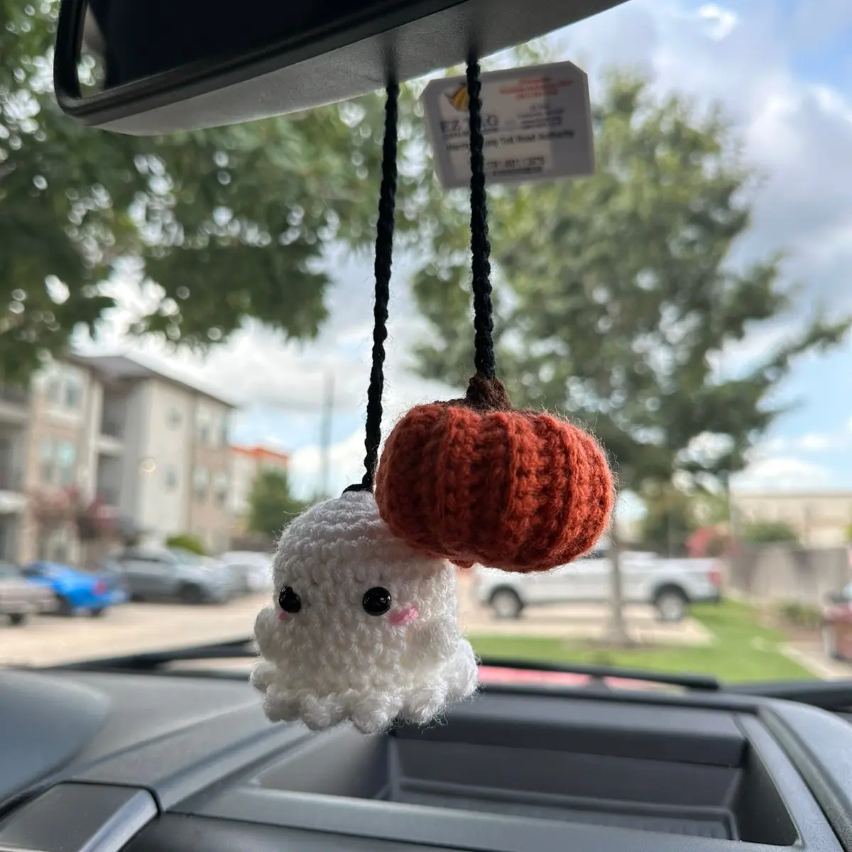 Ghost and Pumpkin Car Hanging Ghost and Pumpkin Car Hanging