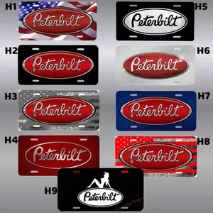 [HOT] Peterbilt Truck License Plate Durable Metal Car Tag with Pre Drilled Holes Perfect for Semi Trucks P
