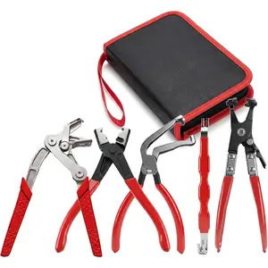 5-Piece Automotive Electrical Disconnect & Trim Removal Tool Kit, Connector & Terminal Removal, Hose Clamp Pliers for Wire Harness, Sensor Plugs & Car Clips