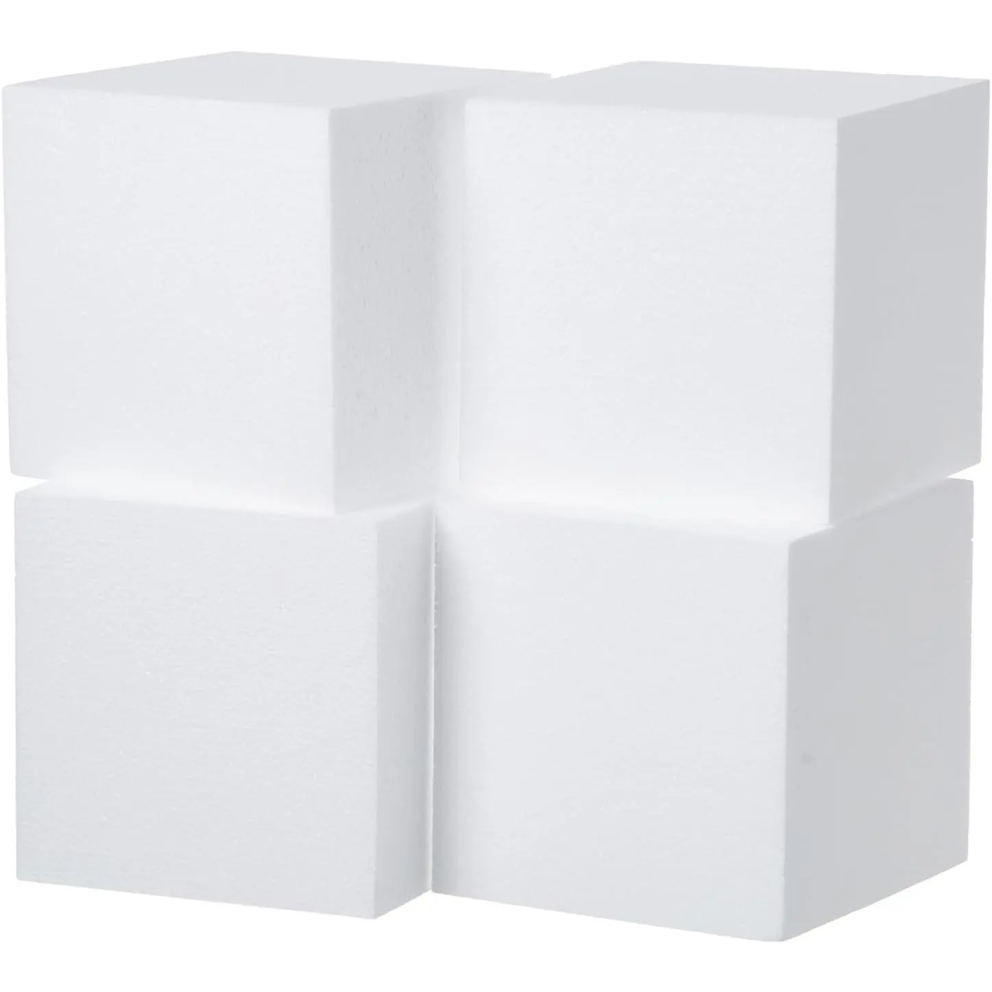 4 Pack Craft  Blocks 6x6x6inch Polystyrene Brick Square for Arts School Projects Sculptures Floral Arrangements Modeling and Centerpieces