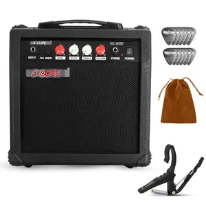 5 Core Guitar Amp 20W Electric Portable Mini Amplifier w Built in 6.5" Speaker Aux Headphone Jack Audio Compact