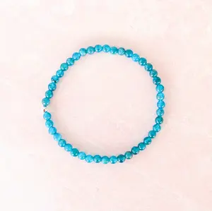 Dainty Blue Apatite Crystal Stretch Bracelet