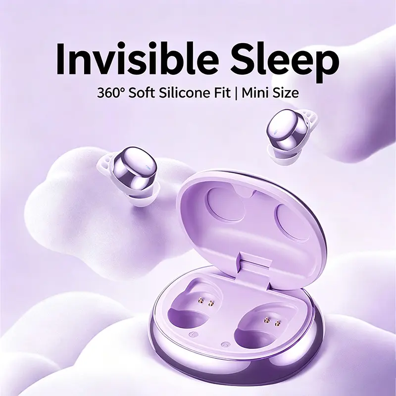 Invisible Sleep Earbuds  Smallest Ever | Side-Sleep Comfort | 30H Battery