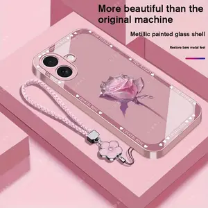 Suitable for [iPhone 17] Brand new premium phone case,  Free four-leaf clover lanyard，drop-proof and fingerprint-resistant，simple and elegant design，multiple colors available YM99